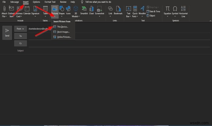 Outlook 이메일 본문에 그림과 도형 삽입하는 방법