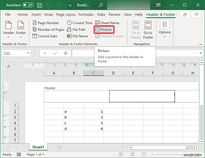 엑셀(Excel)에서 워터마크 추가하는 방법 2가지