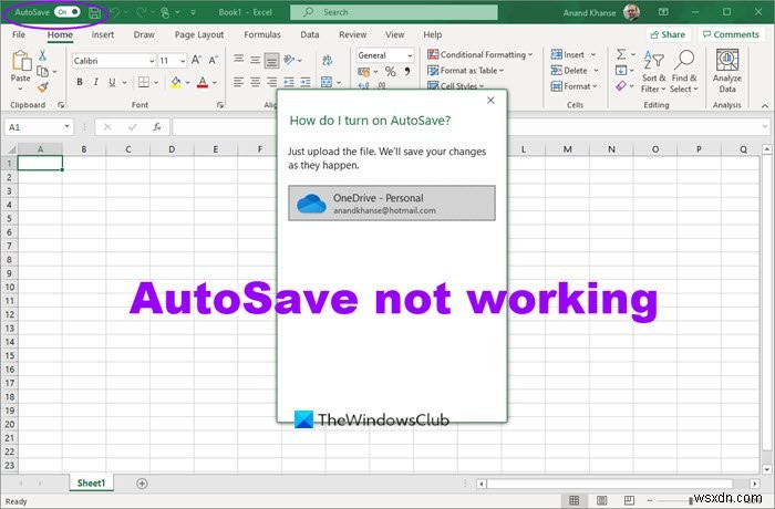 엑셀, 워드, 파워포인트에서 자동 저장(AutoSave)이 작동하지 않을 때 해결 방법