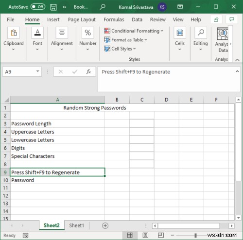 엑셀(Microsoft Excel)로 강력한 랜덤 비밀번호 생성하는 방법