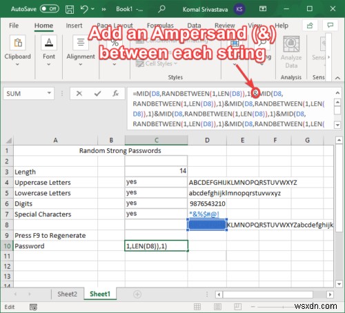 엑셀(Microsoft Excel)로 강력한 랜덤 비밀번호 생성하는 방법