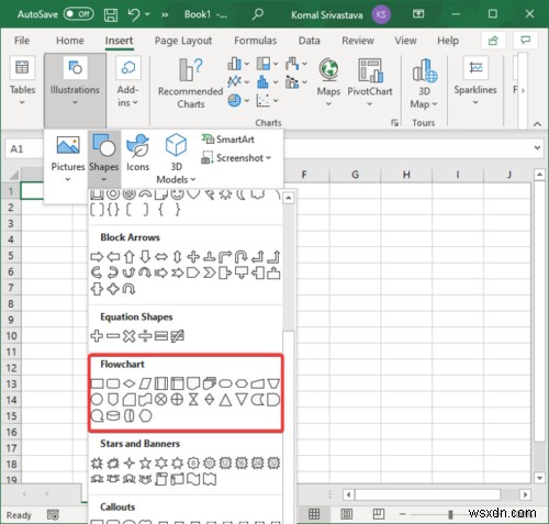 Microsoft Excel에서 순서도 쉽게 만드는 방법 (SmartArt & 도형 도구)