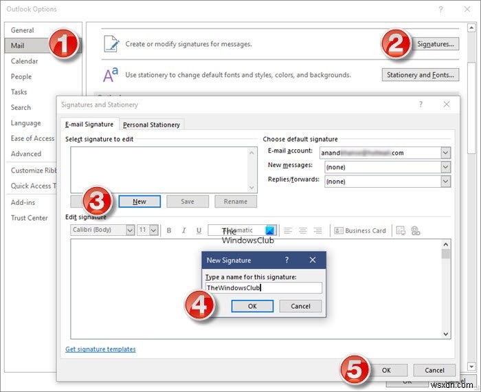 아웃룩(Outlook)에서 이메일 서명을 만들고 추가하는 방법