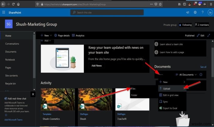 SharePoint 사이트에 문서를 업로드하는 방법 완벽 가이드