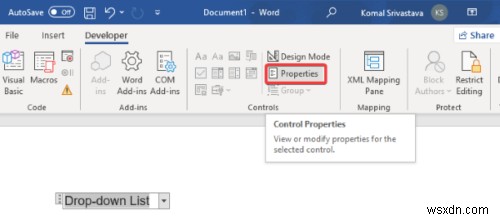 Microsoft Word에서 드롭다운 목록 만드는 방법 (단계별 가이드)