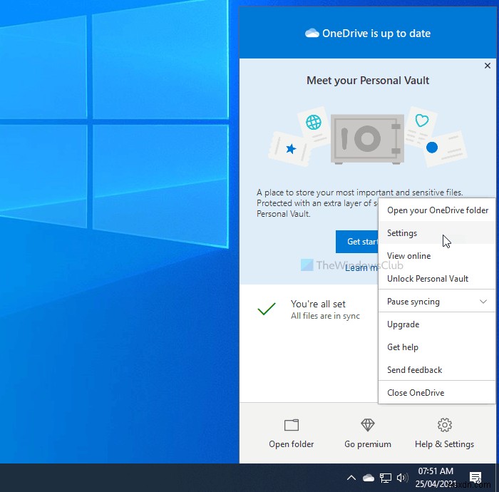 Windows 10에서 OneDrive 동기화 자동 일시 중지 알림 끄는 방법