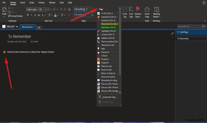 OneNote 태그 활용법: 메모 우선순위 지정과 체계적인 분류 방법