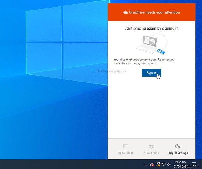 OneDrive 주의가 필요합니다 오류 해결 방법 – 로그인하여 다시 동기화 시작하기