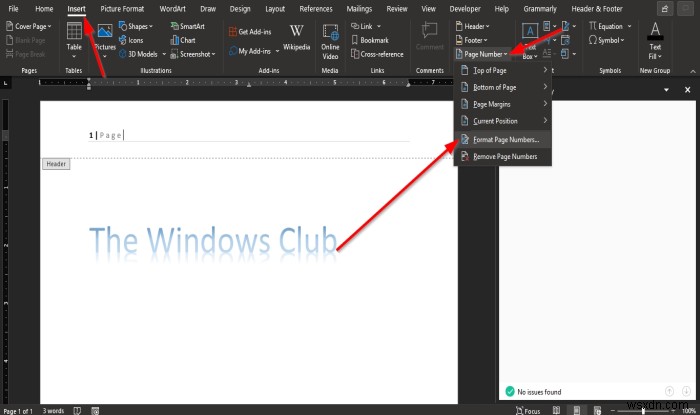 Microsoft Word에서 머리글과 바닥글 삽입하는 방법