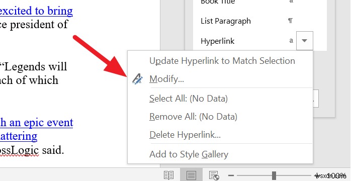 Microsoft Word에서 하이퍼링크 밑줄 제거하는 방법