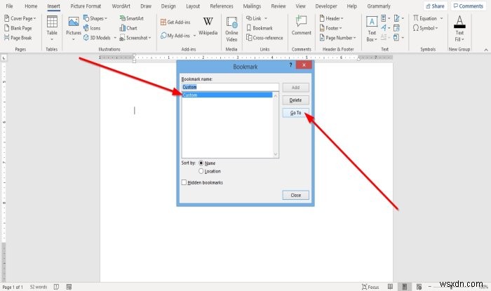 MS 워드(Microsoft Word)에서 책갈피 만들기, 삽입 및 이동하는 방법