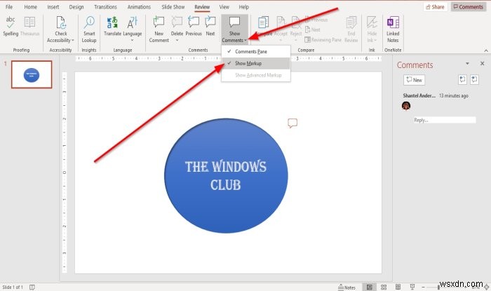 Microsoft PowerPoint 슬라이드에 댓글을 추가하고 관리하는 방법