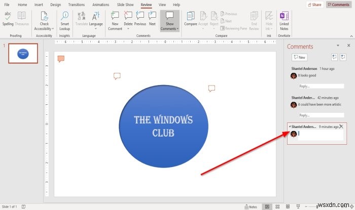 Microsoft PowerPoint 슬라이드에 댓글을 추가하고 관리하는 방법