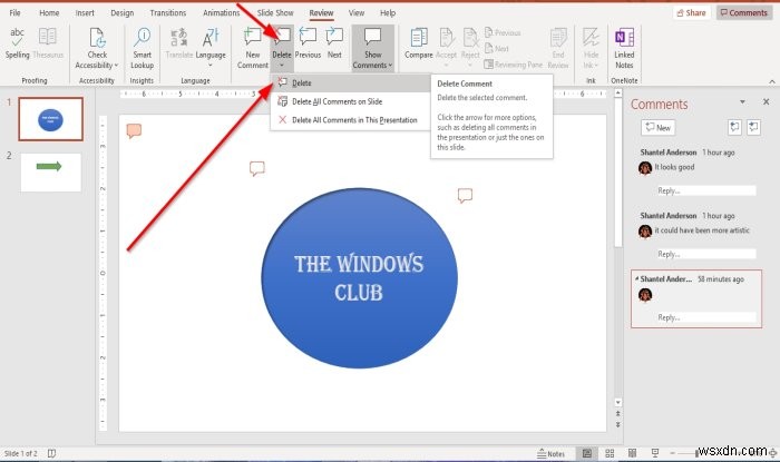 Microsoft PowerPoint 슬라이드에 댓글을 추가하고 관리하는 방법