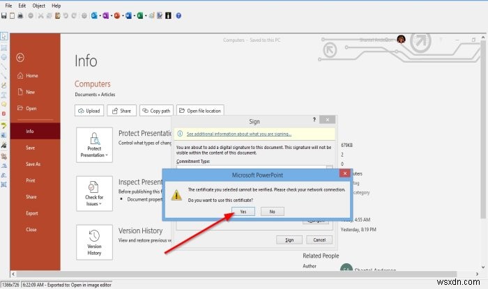 파워포인트(PowerPoint) 프레젠테이션에 디지털 서명을 추가하거나 제거하는 방법