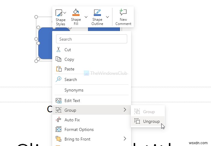 PowerPoint 온라인과 Google Slides에서 개체 그룹화 및 그룹 해제하는 방법