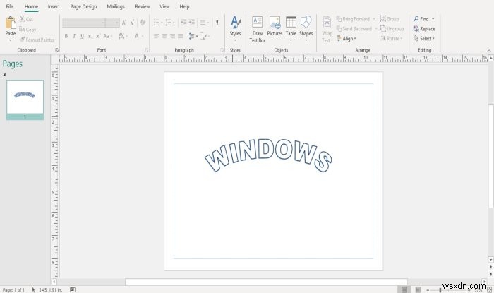 Microsoft Publisher에서 워드아트(WordArt) 텍스트 모양을 변경하는 방법
