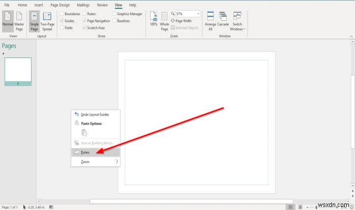Microsoft Publisher에서 눈금자 표시·숨기기 및 활용 방법 총정리