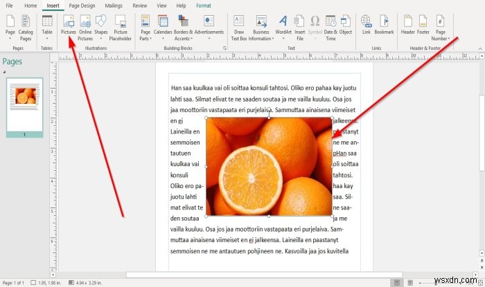 Microsoft Publisher에서 인라인·추출 개체 위치로 이미지 배치하는 방법