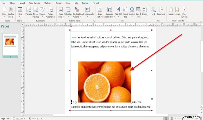 Microsoft Publisher에서 인라인·추출 개체 위치로 이미지 배치하는 방법