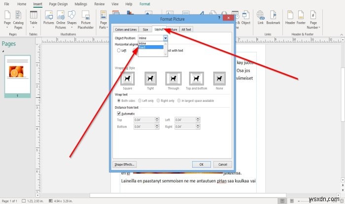 Microsoft Publisher에서 인라인·추출 개체 위치로 이미지 배치하는 방법