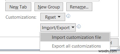 Microsoft Office 리본 사용자 지정을 기본값으로 초기화하는 방법
