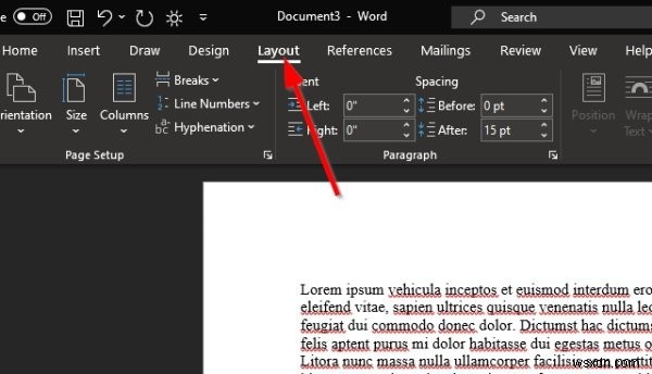 Microsoft Word 문서에 구역 나누기 삽입하는 방법