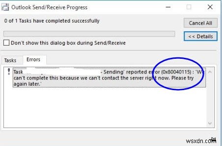 Windows 10에서 Microsoft Outlook 오류 0x80040115 해결하는 방법