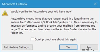 Windows 11/10 Microsoft Outlook에서 오래된 항목 자동 보관(AutoArchive) 설정하는 방법