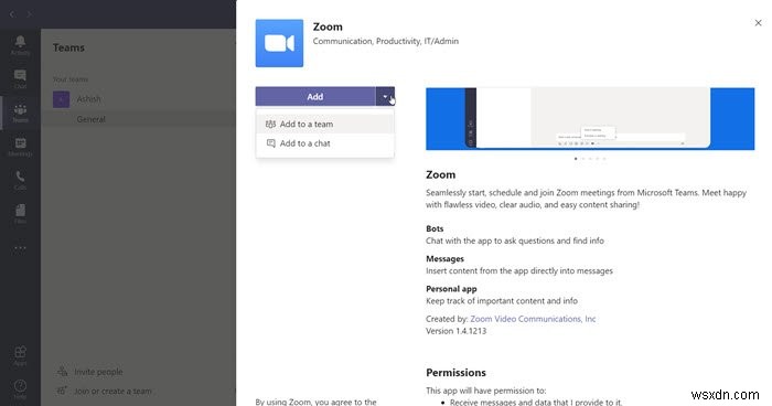 Microsoft Teams에 Zoom을 추가하고 연동하는 방법