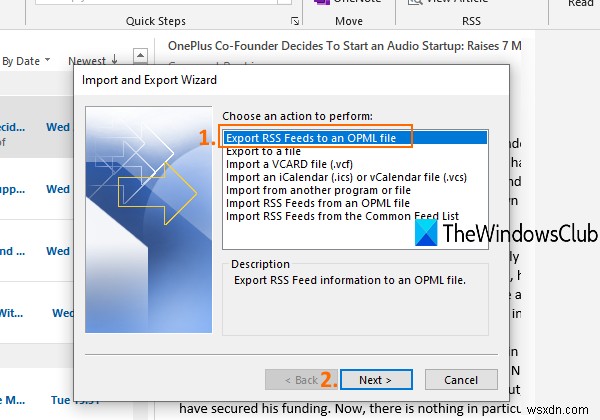 Outlook에서 RSS 피드 구독 목록 한 번에 가져오기·내보내기 하는 방법