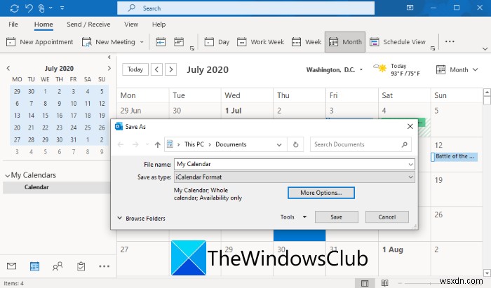 Outlook 캘린더에 공휴일 추가하고 삭제하는 방법