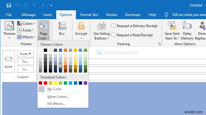 Outlook 이메일 배경색과 배경 이미지 추가·변경하는 방법