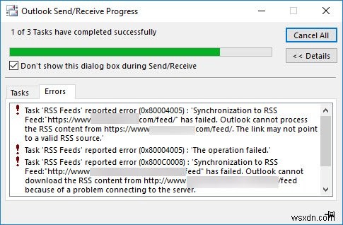 Windows 11/10에서 Microsoft Outlook RSS 피드가 업데이트되지 않을 때 해결 방법