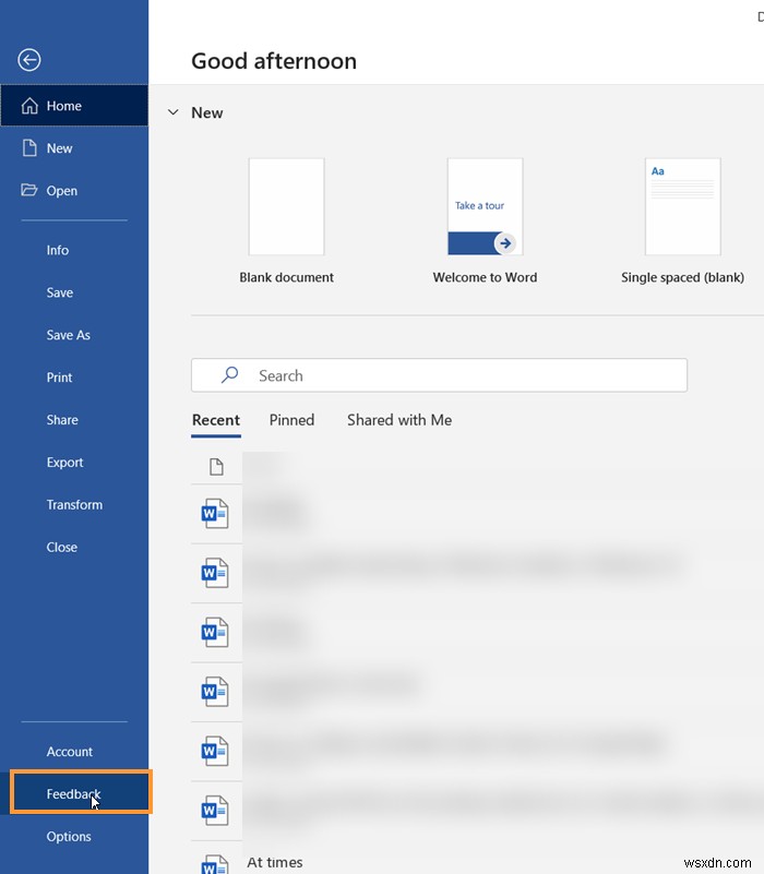 Microsoft Office에 피드백을 보내는 방법