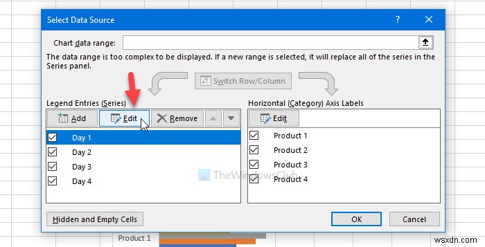 Microsoft Excel 차트에서 데이터 계열 이름을 변경하는 방법