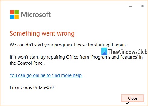 Microsoft Office 오류 코드 0x426-0x0 완벽 해결 가이드