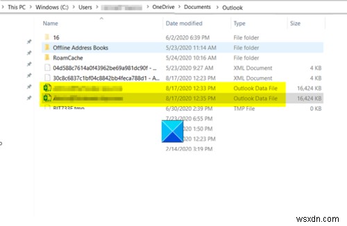 OneDrive에서 Outlook .pst 데이터 파일 삭제하는 방법