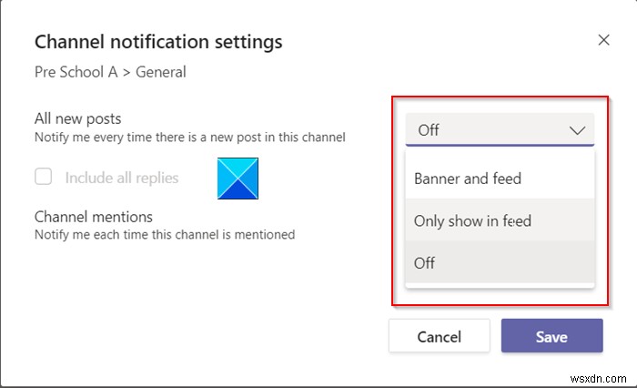 Microsoft Teams 채널 알림 설정을 관리하는 방법