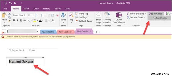 Windows 11/10의 OneNote에서 맞춤법 검사 비활성화하는 방법