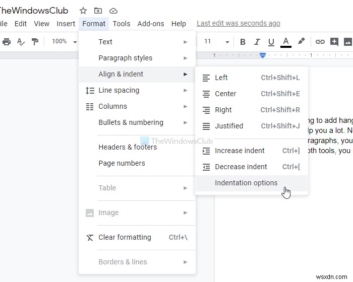 Microsoft Word와 Google Docs에서 내어쓰기 설정하는 방법
