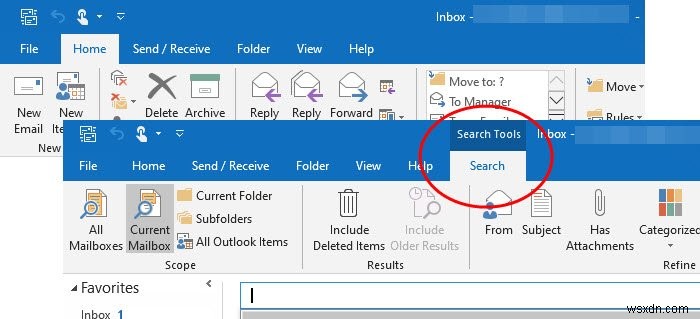 Outlook 리본에 검색 탭을 다시 추가하는 방법