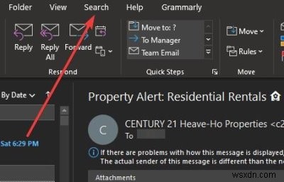 Outlook 리본에 검색 탭을 다시 추가하는 방법