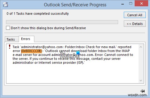Windows 11/10에서 Outlook 오류 0x800CCC0E 해결하는 완벽 가이드