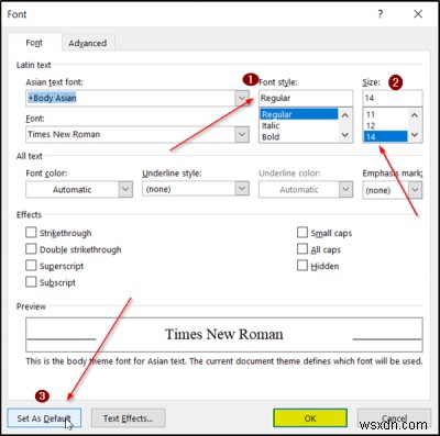 Windows 11/10에서 Word·Excel·PowerPoint 기본 글꼴 변경하는 방법