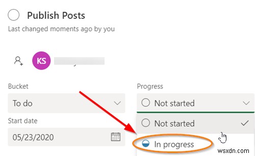 Microsoft Planner에서 작업 진행률 설정 및 업데이트하는 방법
