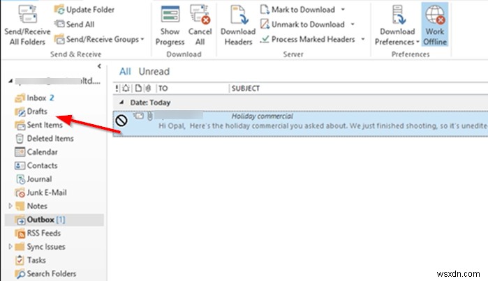 Microsoft Outlook 보낼 편지함에 걸린 이메일 전송하는 방법