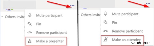 Microsoft Teams 미팅에서 참가자 역할 변경하는 방법