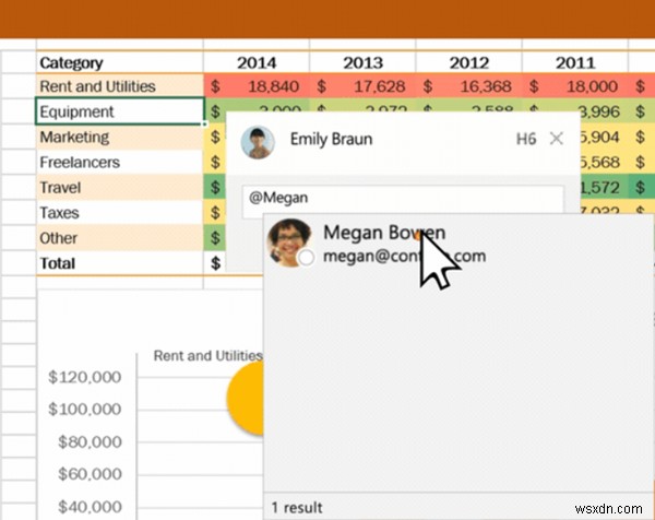 Office 365 앱에서 @멘션으로 댓글에 사람 태그하고 피드백 받는 방법