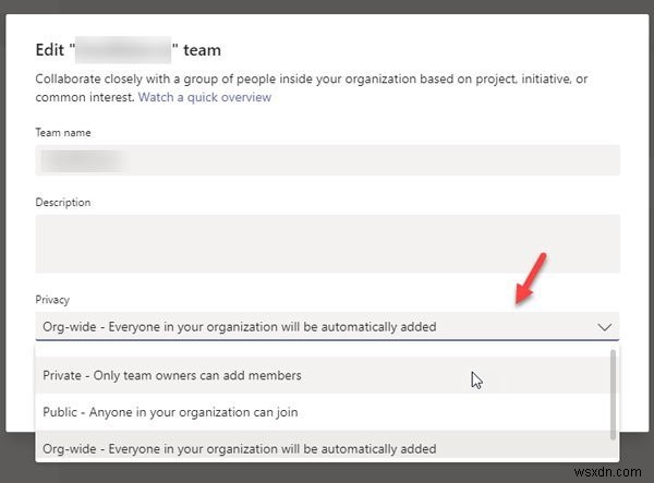 Microsoft Teams에서 비공개 팀 만들기 및 개인 정보 설정 변경 방법
